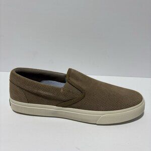 Sperry Men’ Striper Plushwave Slip-On Sneakers Taupe, Size 9.5 M